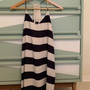 Navy and white striped dress size small